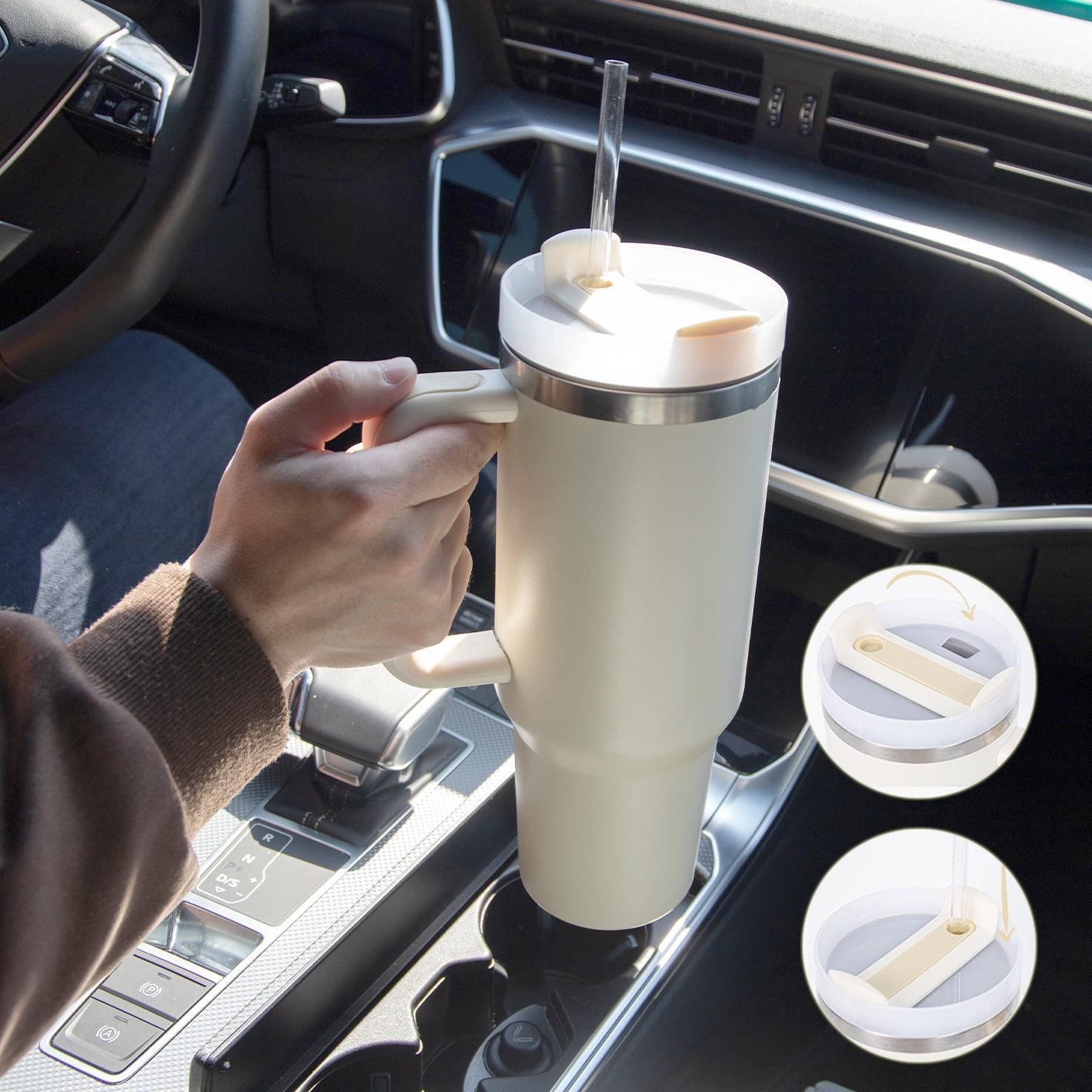 Stainless Steel Large Capacity Coffee Mug For Men Car Drink Holder,  Portable Insulated Water Bottle For Women Students