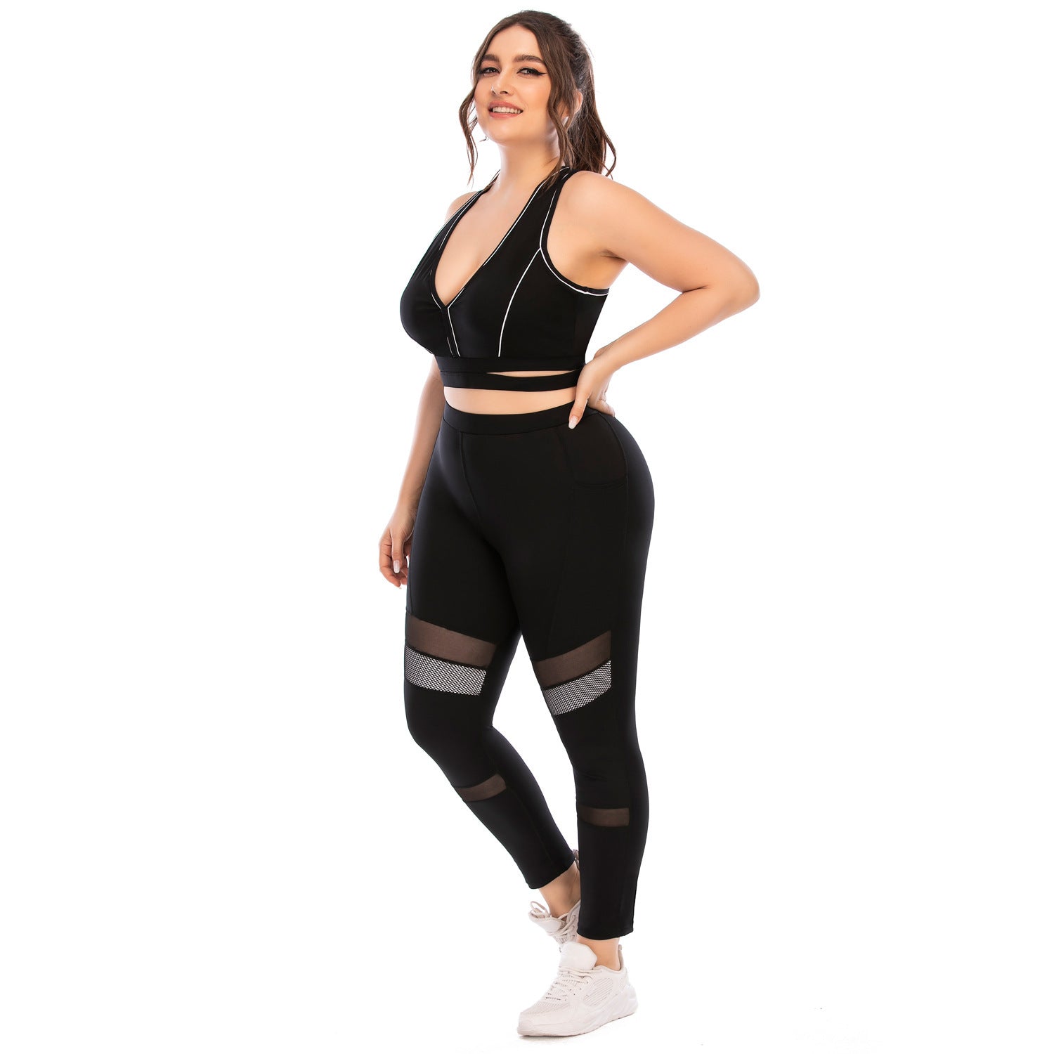 Workout Suits Plus Size Yoga Clothes - High Impact Coffee