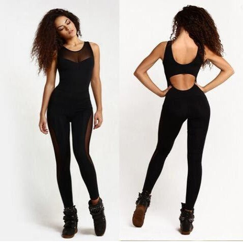 Mesh Active Workout Jumpsuit - High Impact Coffee